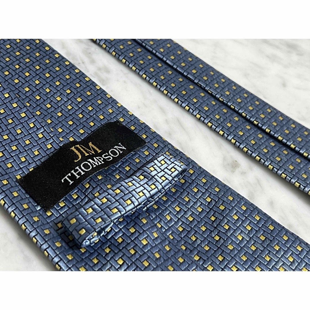 Jim Thompson(ジムトンプソン)のJim Thompson ブルー イエローゴールド silk100% メンズのファッション小物(ネクタイ)の商品写真