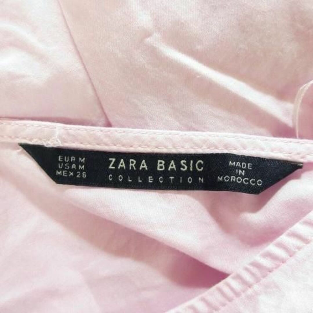 ZARA(ザラ)のザラ ブラウス 七分袖 ワイドスリーブ リボン M ピンク 230426AH9A レディースのトップス(シャツ/ブラウス(長袖/七分))の商品写真