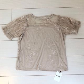 グレイル(GRL)の♡GRL♡ 新品未使用 レースパフスリーブトップス💓(カットソー(半袖/袖なし))