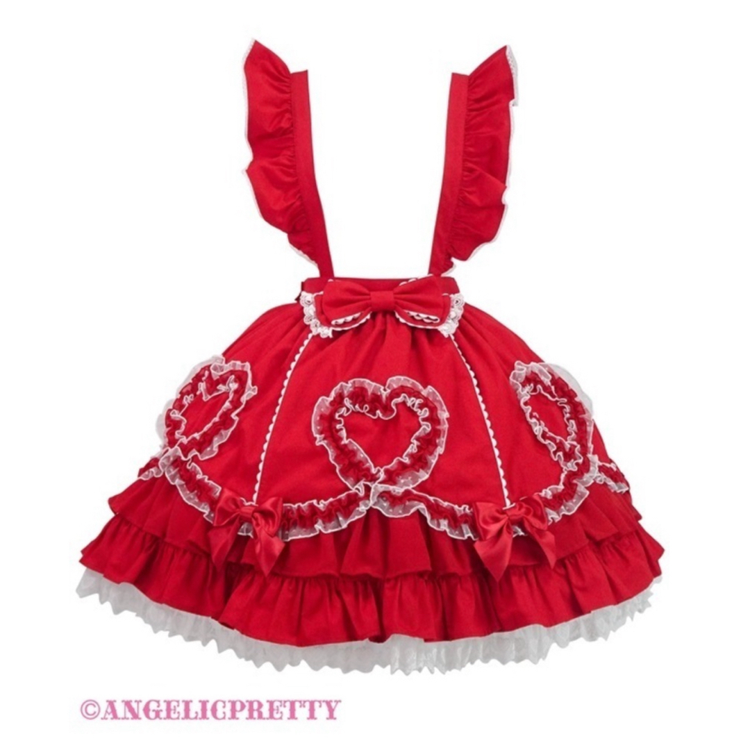 Angelic Pretty(アンジェリックプリティー)のAngelic Pretty Fantastic Heart スカート　赤 レディースのスカート(ひざ丈スカート)の商品写真