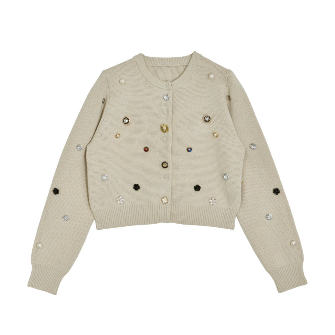 Ameri VINTAGE - AMERI トゥインクルビジューショートニット Ameri VINTAGE - AMERI トゥインクルビジューショートニット