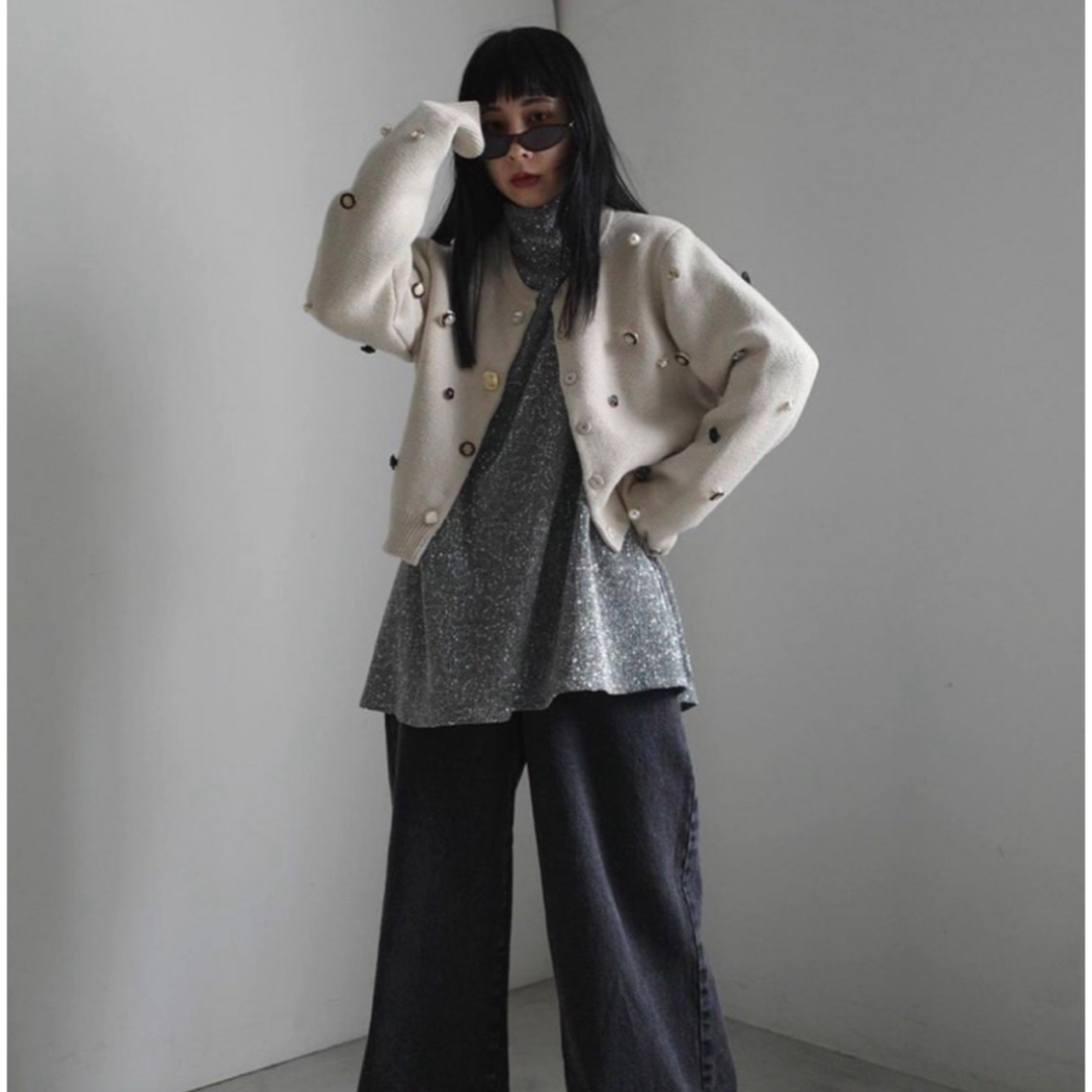 Ameri VINTAGE - AMERI トゥインクルビジューショートニット Ameri VINTAGE - AMERI トゥインクルビジューショートニット
