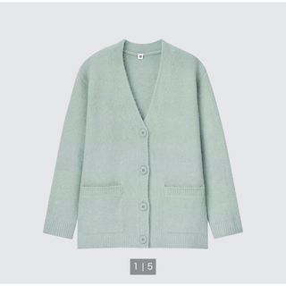 ユニクロ(UNIQLO)のUNIQLO  スフレニットVネックロングカーディガン（長袖）(カーディガン)