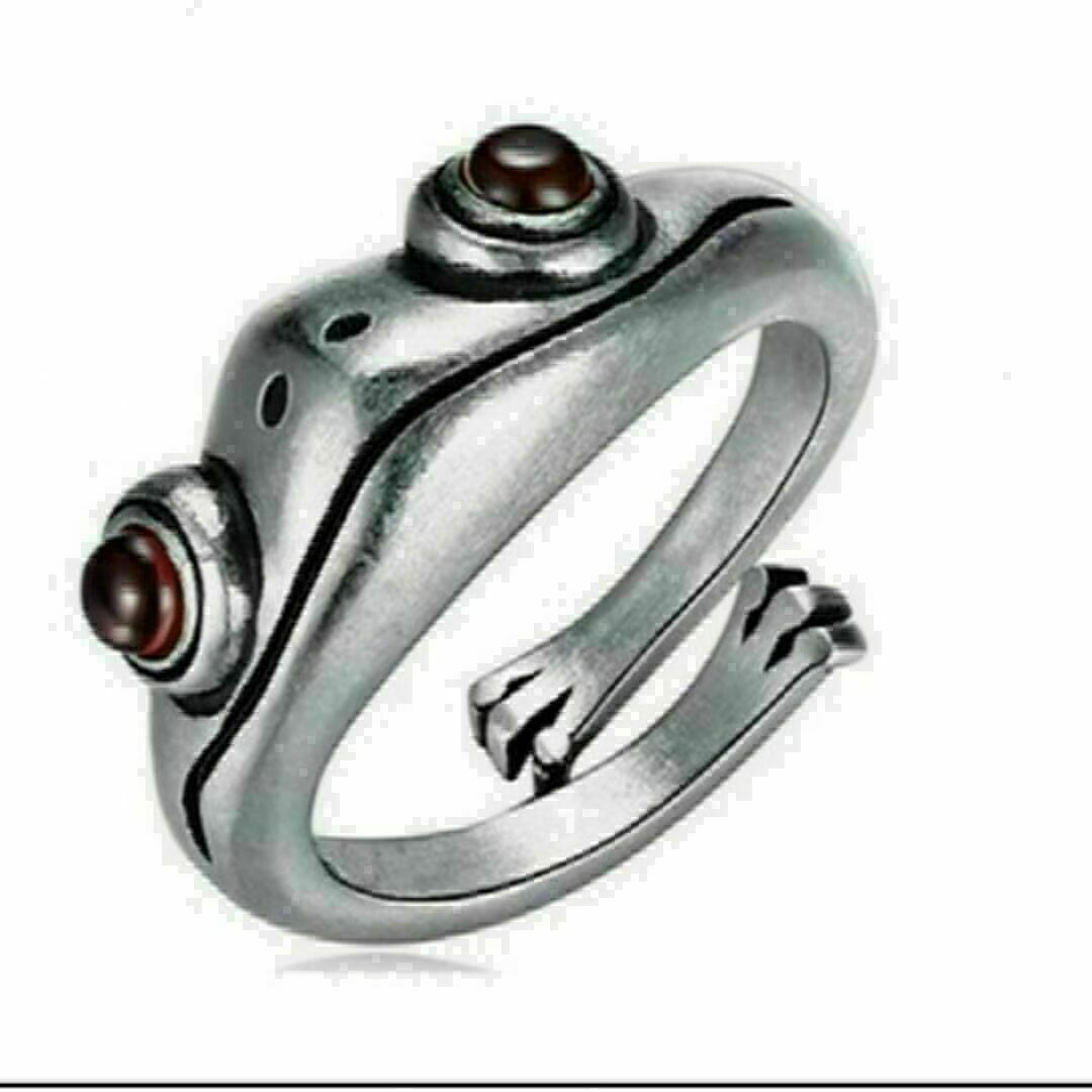 カエル リング 指輪 フリーサイズ silver 幸運 レディースのアクセサリー(リング(指輪))の商品写真