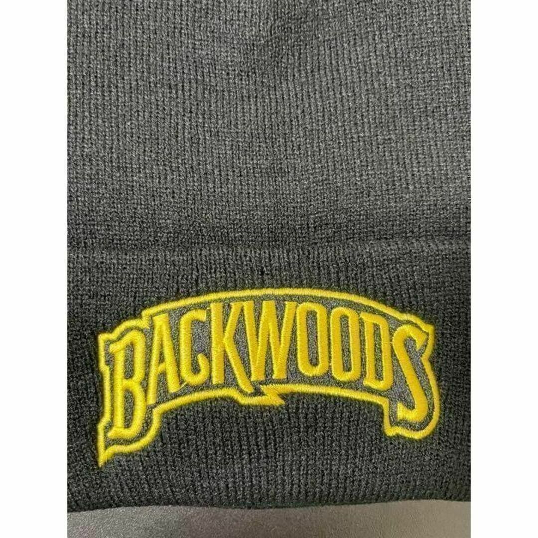 BACKWOODS（バックウッズ）ニット帽 ビーニーCAP　ブラック×ゴールド メンズの帽子(ニット帽/ビーニー)の商品写真