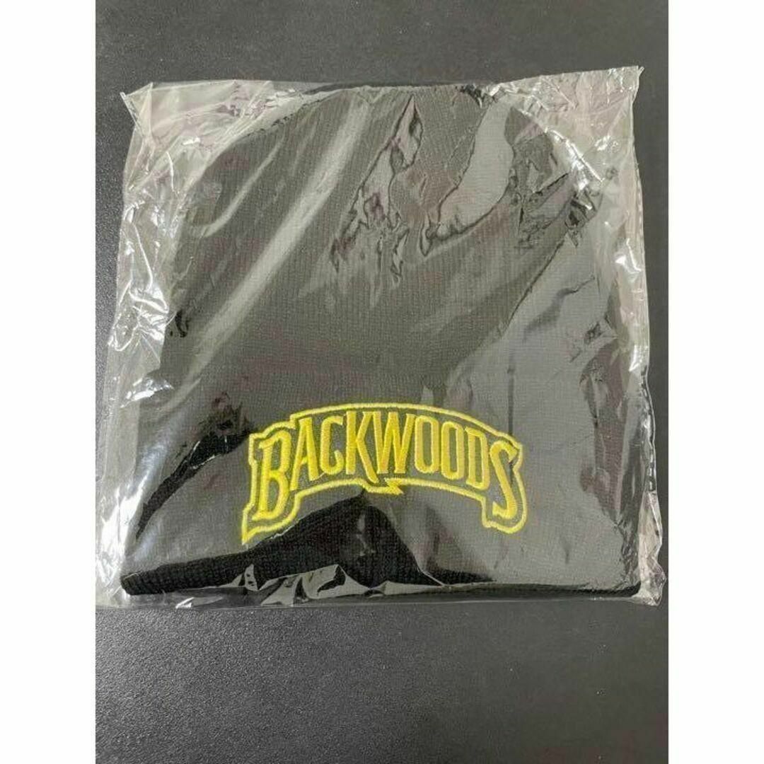 BACKWOODS（バックウッズ）ニット帽 ビーニーCAP　ブラック×ゴールド メンズの帽子(ニット帽/ビーニー)の商品写真