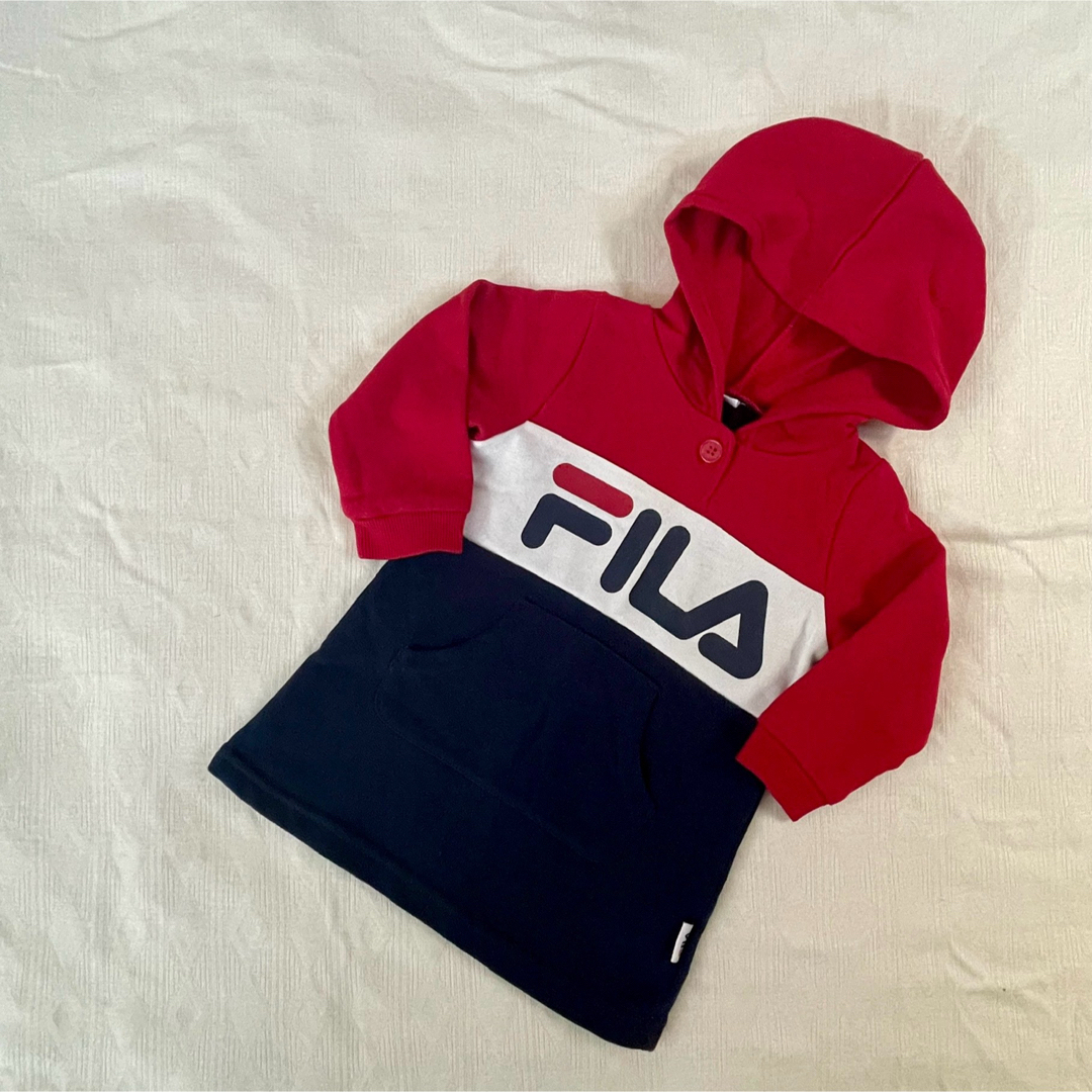 FILA(フィラ)のフィラ　チュニック　パーカー　80㎝　女の子 キッズ/ベビー/マタニティのベビー服(~85cm)(トレーナー)の商品写真