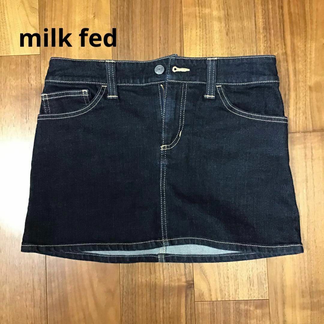 MILKFED.(ミルクフェド)のmilk fed ミルクフェド　バックリボンポケット　デニムスカート レディースのスカート(ミニスカート)の商品写真