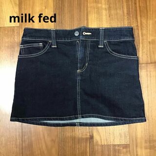 ミルクフェド(MILKFED.)のmilk fed ミルクフェド　バックリボンポケット　デニムスカート(ミニスカート)