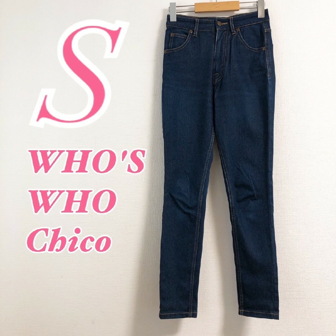 who's who Chico(フーズフーチコ)のフーズフーチコ　デニムパンツ　S　ブルー　ジーンズ　カジュアル　綿　ポリ レディースのパンツ(デニム/ジーンズ)の商品写真