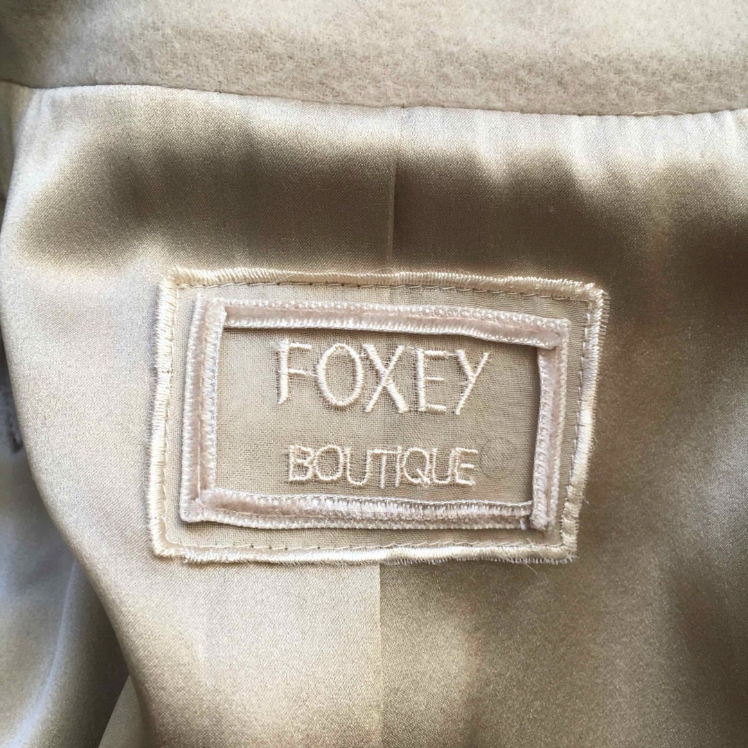 FOXEY(フォクシー)の美品　FOXEY フォクシー　取り外せる襟　ウール　レオパード　コート レディースのジャケット/アウター(ロングコート)の商品写真