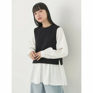 アースミュージックアンドエコロジー(earth music & ecology)の【ブラック】ベストドッキングプルオーバー カットソー/レディース/春/24SS(カットソー(長袖/七分))