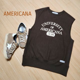 アメリカーナ(AMERICANA)の【新品】アメリカーナ　ジーンズファクトリー　ノースリーブ　スウェット(Tシャツ(半袖/袖なし))