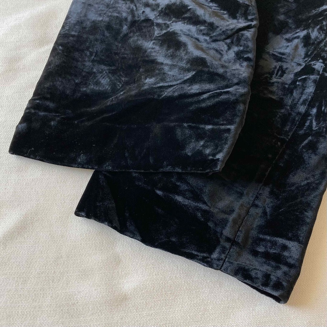 Ralph Lauren(ラルフローレン)のラルフローレン ベロア スラックス パンツ 5f 黒 ブラック レディースのパンツ(カジュアルパンツ)の商品写真