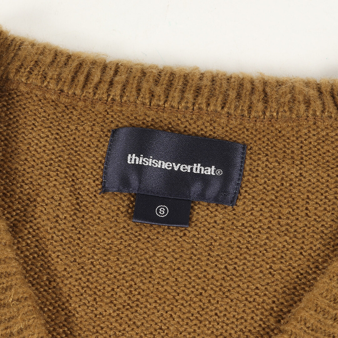 thisisneverthat(ディスイズネバーザット)のthisisneverthat ディスイズネバーザット カーディガン サイズ:S アーガイル モヘヤニット カーディガン カーキ トップス セーター ボタン【メンズ】【中古】 メンズのトップス(カーディガン)の商品写真