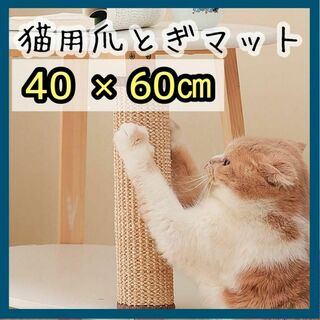 猫用 爪とぎマット　つめとぎ 　40×60cm サイザル麻 ごはんマット(猫)
