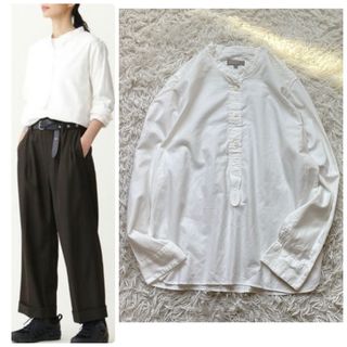 マーガレットハウエル(MARGARET HOWELL)の美品✨マーガレットハウエル シャツ 春服 ブラウス 綿 カラーレス 20AW(シャツ/ブラウス(長袖/七分))