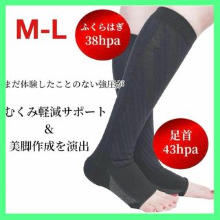 日本製 本当にすごい着圧ソックス レディース 着圧ソックス オープントゥ　M-L(ノーカラージャケット)