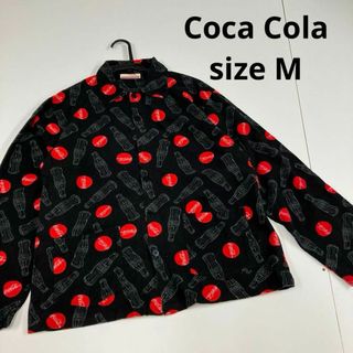 コカコーラ(コカ・コーラ)のCoca Cola コカコーラ　ネルシャツ　総柄　瓶　古着　パジャマシャツ　M(シャツ)