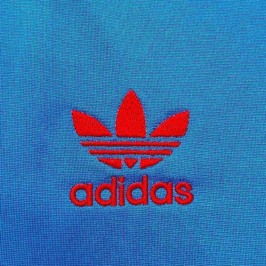 adidas(アディダス)のadidas アディダス トラックジャケット トレフォイル刺繍 M ブルー 赤 レディースのトップス(その他)の商品写真