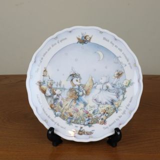 ロイヤルドルトン(Royal Doulton)のロイヤルドルトン　プレート　フクロウと猫　ダンス　絵皿　飾り皿　ヴィンテージ(食器)