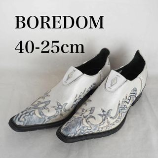 BOREDOM*ボアドム*ドレスシューズ*25cm*白系*M4675(ドレス/ビジネス)