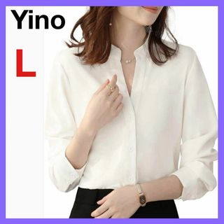 Yino イノ シャツ ブラウス レディース シフォン スキッパー L(シャツ)