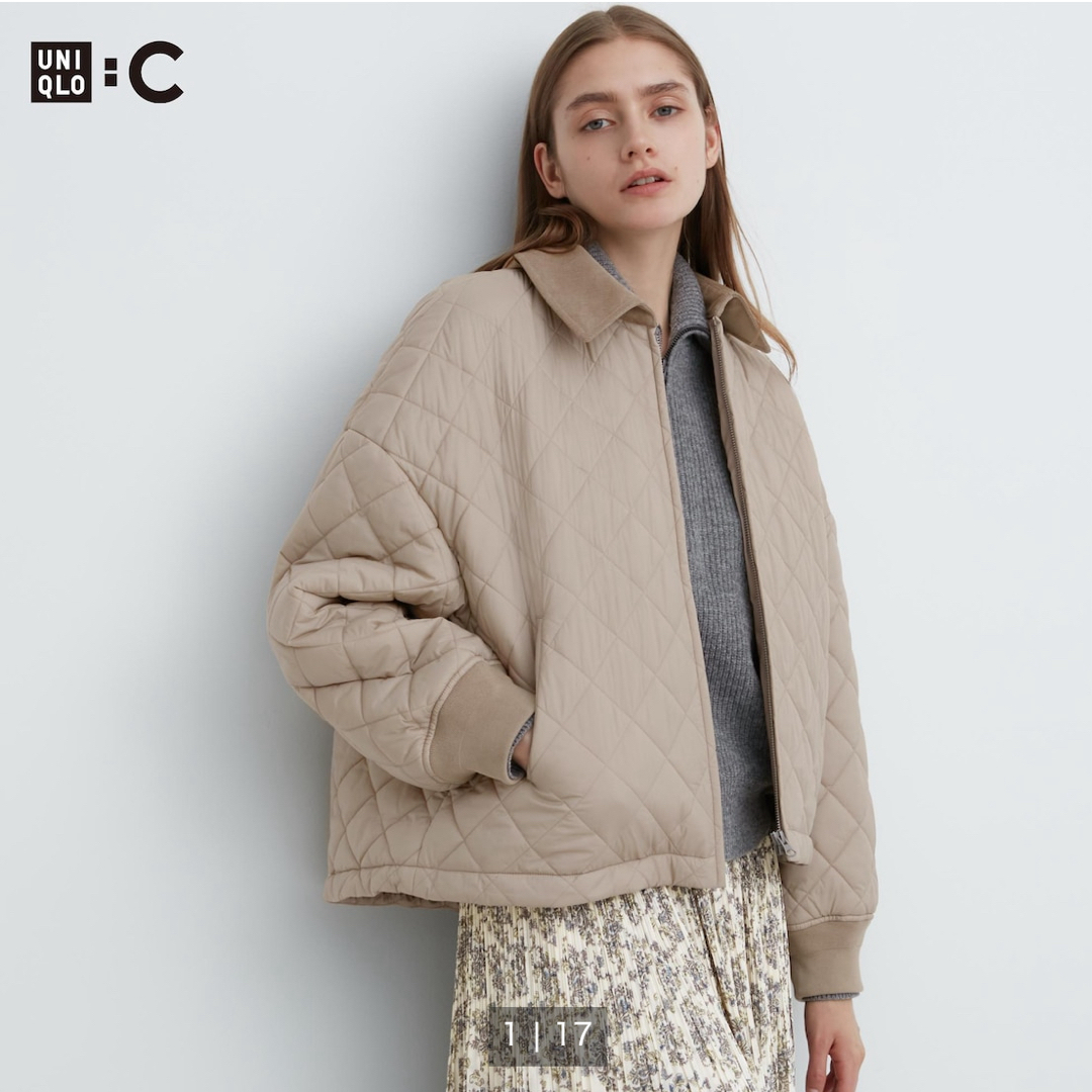 UNIQLO(ユニクロ)のユニクロC パフテックブルゾン  ベージュ レディースのジャケット/アウター(ブルゾン)の商品写真