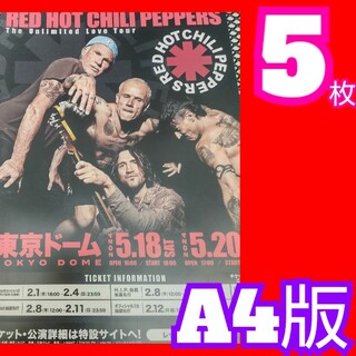 RED HOT CHILI PEPPERS 24年来日公演  フライヤー(アート/エンタメ/ホビー)