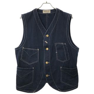 FREEWHEELERS - FREEWHEELERS フリーホイーラーズ UNION SPECIAL OVERALLS CONDUCTOR VEST ストライプジレベスト インディゴ 42