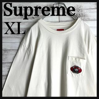 シュプリーム(Supreme)の8975【希少XLサイズ】シュプリーム☆刺繍ロゴポケットロングtシャツ　入手困難(Tシャツ/カットソー(七分/長袖))