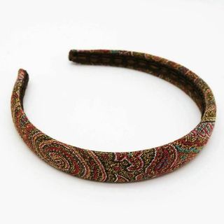 エトロ(ETRO)の《美品》ETRO カチューシャ ペイズリー 総柄 レッド アクセサリー(ヘアバンド)