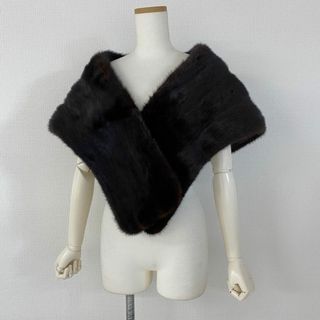 40b14-2 《本毛皮》  マホガニーミンク 大判ティペット ミンクファー ショール ケープ ストール レディース MINK FUR(マフラー/ショール)