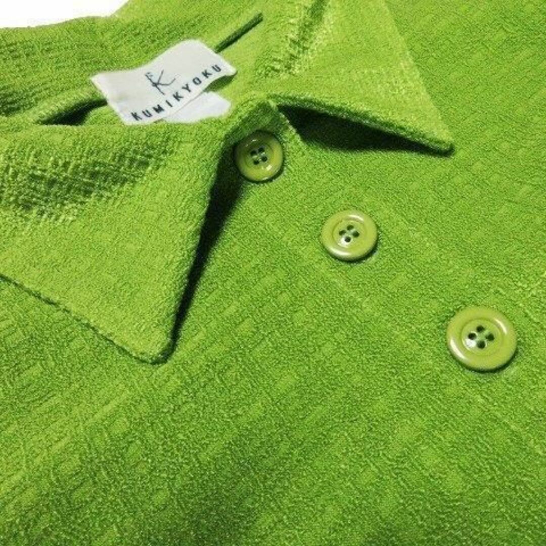 kumikyoku（組曲）(クミキョク)のクミキョク ジャージー素材ツヤ感ポロシャツ 2 緑 230526CK10A レディースのトップス(ポロシャツ)の商品写真
