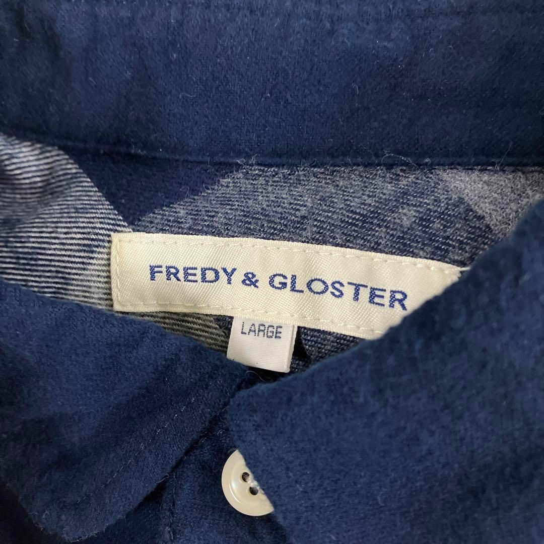 FREDY & GLOSTER(フレディアンドグロスター)のFREDY&GLOSTER シャツ　フランネル　ネイビー　ワークシャツ　古着 メンズのトップス(シャツ)の商品写真