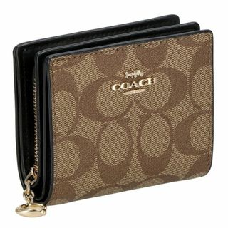 コーチ(COACH)のコーチ COACH 二つ折財布 レディース C3309 IMCBI Khaki Black(財布)