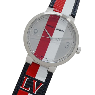 ルイヴィトン(LOUIS VUITTON)のルイ・ヴィトン LOUIS VUITTON 時計 メンズ ブランド タンブール スリム クオーツ QZ ステンレス SS レザー Q1D02 ラウンド【中古】(腕時計(アナログ))
