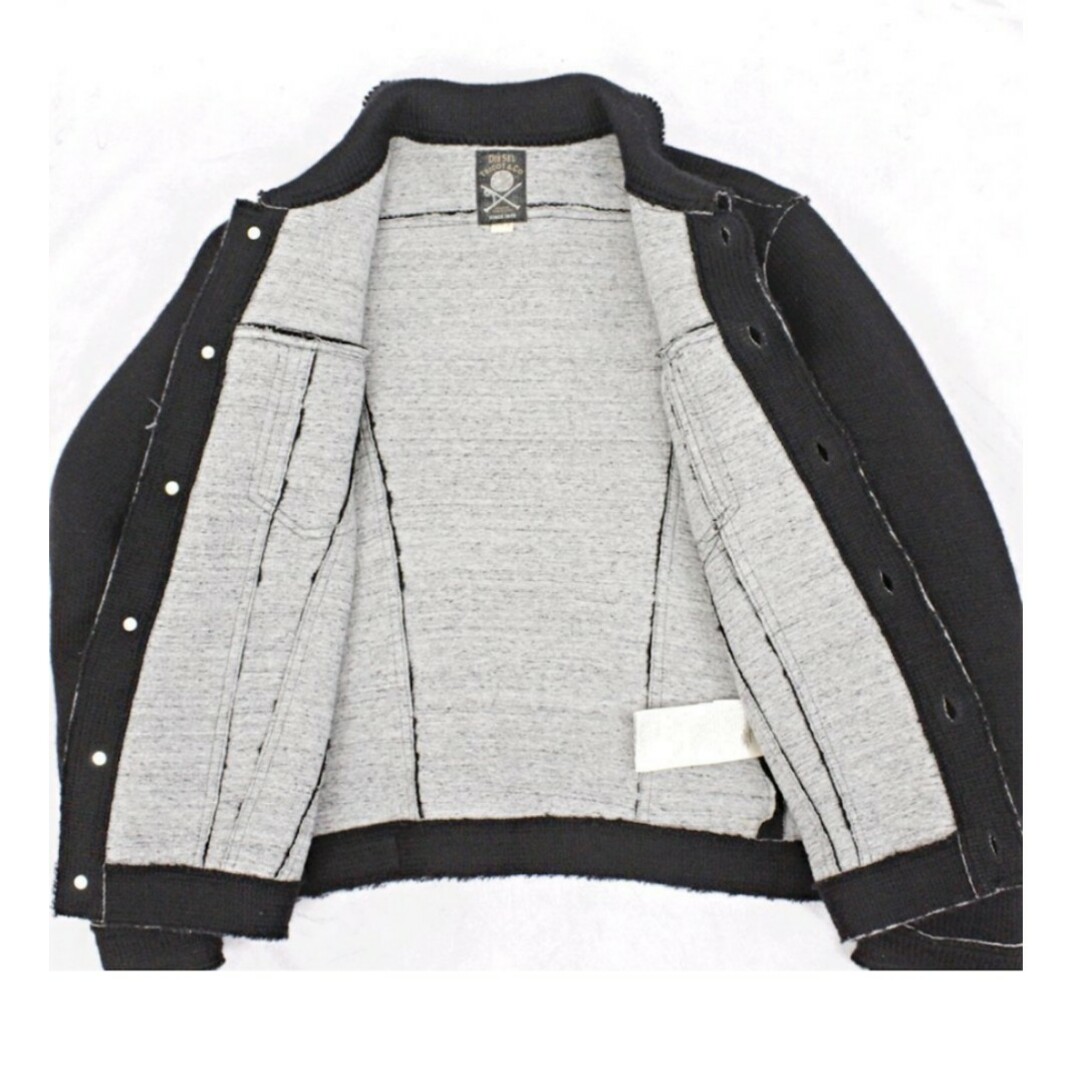 DIESEL(ディーゼル)の【美品】新品価格42,900円 DIESEL ウール混 ニットGジャン ブラック メンズのジャケット/アウター(Gジャン/デニムジャケット)の商品写真