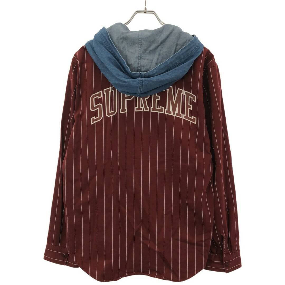 Supreme 14AW Denim Hooded Baseball Shirt