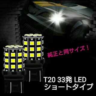 【SMD5050より明るい！】拡散 T20 33発 LED ショートタイプ 2個(汎用パーツ)