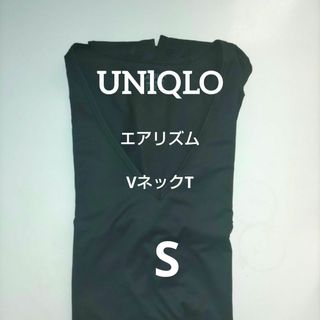 ユニクロ(UNIQLO)のUNlQLOエアリズムVネックT半袖Black Men １枚(Tシャツ/カットソー(半袖/袖なし))