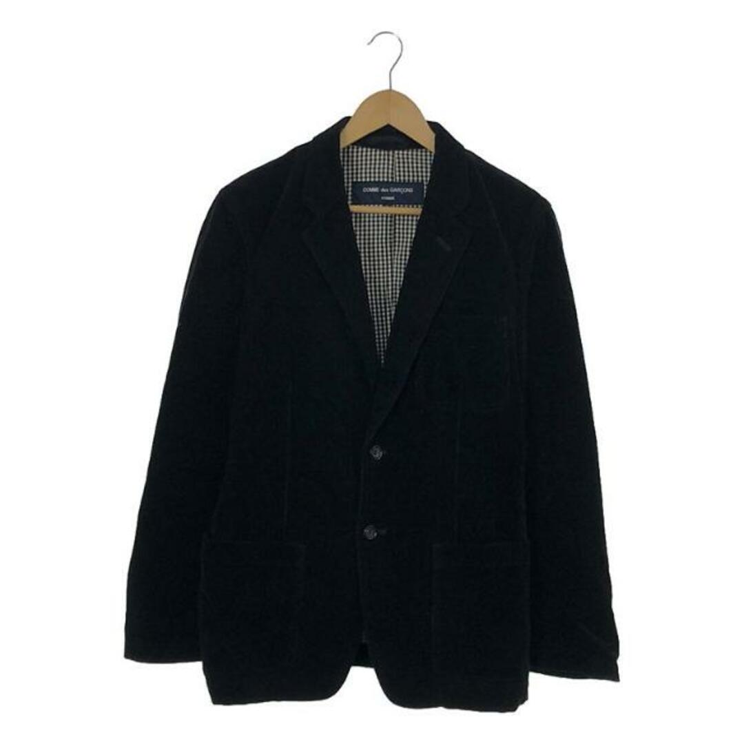 COMME des GARCONS HOMME(コムデギャルソンオム)のCOMME des GARCONS HOMME / コムデギャルソンオム | 2007AW | 製品洗い コーデュロイ 裏地チェック 2B テーラードジャケット | S | ブラック | メンズ メンズのジャケット/アウター(その他)の商品写真