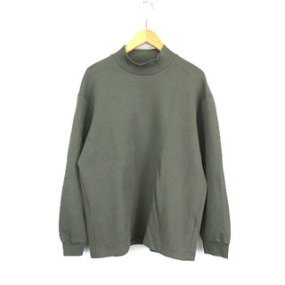 ユニクロ(UNIQLO)のUNIQLO Uユー モックネック プルオーバー  カットソー 長袖 カーキ L(Tシャツ/カットソー(七分/長袖))