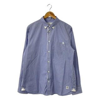 サカイ(sacai)の【美品】  sacai / サカイ | 2023SS | Thomas Mason S Cotton Poplin Stripe  L/S Shirt トーマスメイソン S刺しゅう コットンポプリン ストライプシャツ | 3 | ブルー | メンズ(Tシャツ/カットソー(七分/長袖))