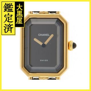 シャネル(CHANEL)のCHANEL ゴールドブラック文字盤 Lサイズ クオーツ【472】SJ(腕時計(アナログ))