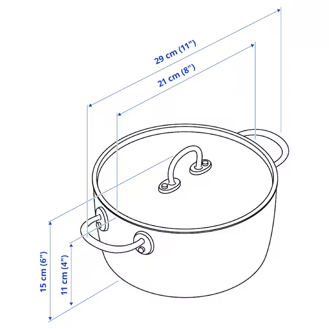 IKEA(イケア)の【新品】FINMAT フィンマート 鍋 ふた付き　銅/ステンレススチール　3L インテリア/住まい/日用品のキッチン/食器(鍋/フライパン)の商品写真