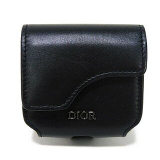 ディオール(Dior)のDior ディオール Airpods Pro ケース マグネット フラップ ロゴ メタル スムースカーフレザー ブラック 小物(その他)