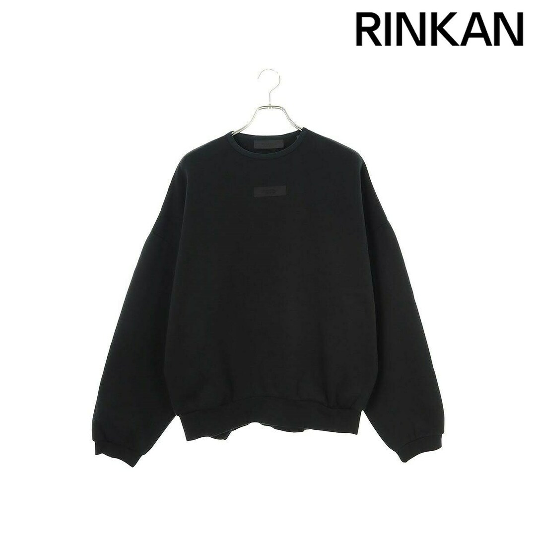 FEAR OF GOD(フィアオブゴッド)のフォグ  ESSENTIALS CREWNECK SWEAT Jet Black フロントラバーロゴスウェット メンズ M メンズのトップス(スウェット)の商品写真