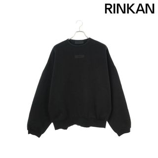 フィアオブゴッド(FEAR OF GOD)のフォグ  ESSENTIALS CREWNECK SWEAT Jet Black フロントラバーロゴスウェット メンズ M(スウェット)