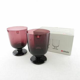 イッタラ(iittala)の未使用 iittala イッタラ レンピ グラス 2点 ペア 340ml ダークライラック 紫 北欧 廃盤 SU5456B4 (グラス/カップ)